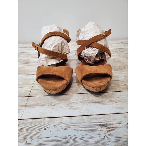 Womens UGG Jullita Brown Suede Cork Wedge Heels Open Toe Sandal Size‎ 8 - Picture 5 of 9
